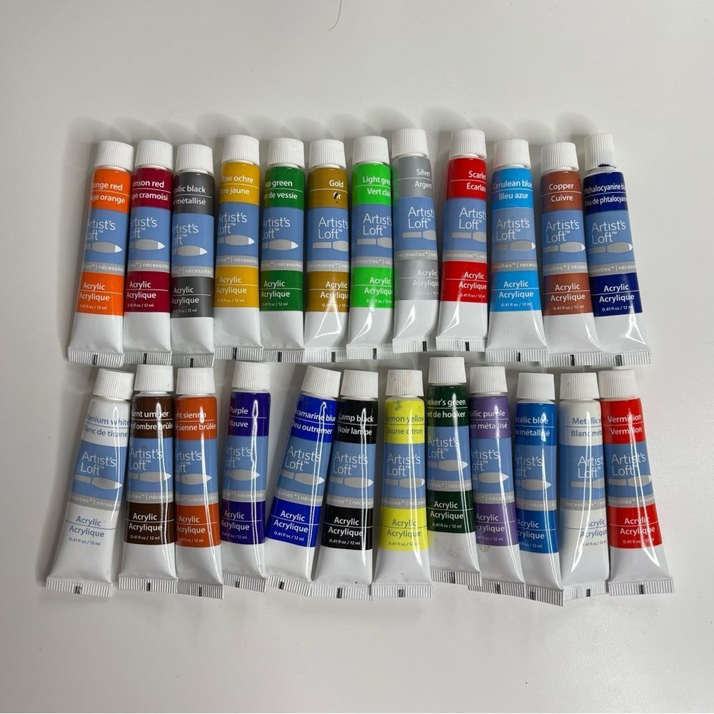 Michael’s Artist’s Loft Multi-Colored Fundamental Acrylic Paint Tube 24 PCS. Set